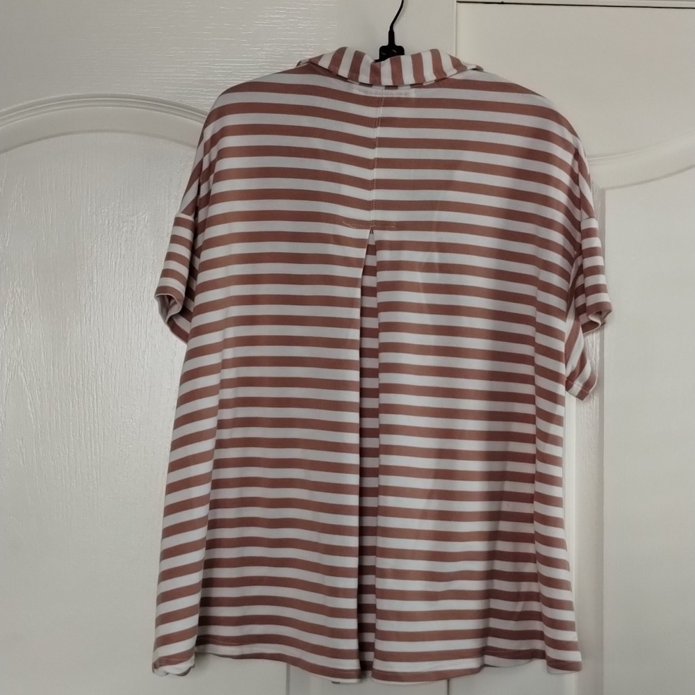 Jane + Delancey Women's stripe Pull On V-Neck Blouse Large - Picture 4 of 8